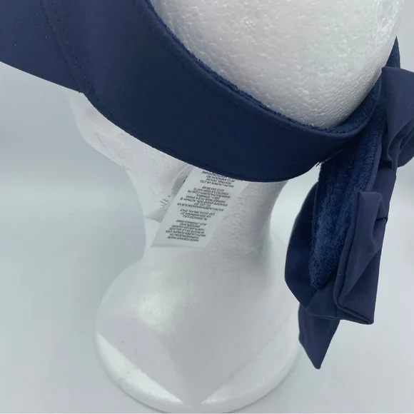 POLO GOLF Ralph Lauren 4-way stretch hat/visor in NAVY/WHITE w/bow closure - Picture 5 of 11